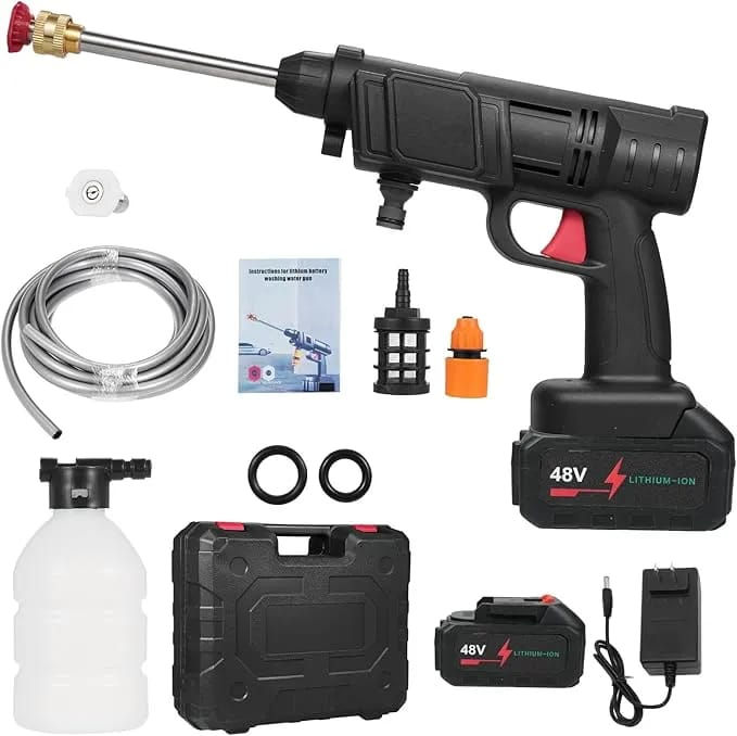 High Pressure Car Washer Gun – 48V Rechargeable Portable Pressure ...