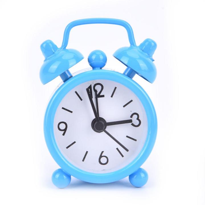 Mini Alarm Clock Electronic Round Number Double Bell Desk Digital Quartz Clock