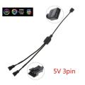 5V RGB Splitter 3PIN to JST SM 3Pin RGB splitter cable for Motherboard  Addressable 3 pin Header splitter cable for JST RGB Strip  Motherboard RGB Splitter Extension Cable. 