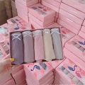 Cross border flamingo lace women's panties wholesale seamless non-marking graphene padded crotch boxed women's triangle briefs. 