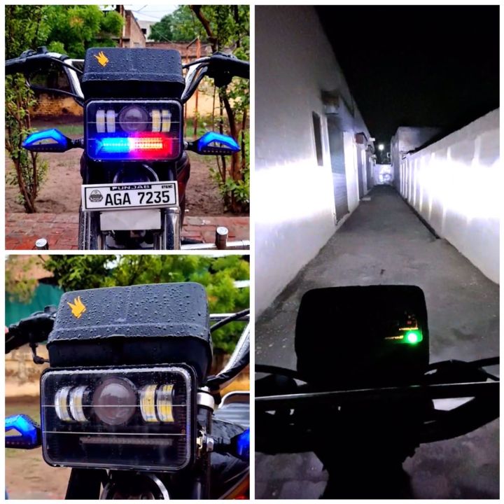 125 BIKE LED Headlight | Motorcycle Headlight 6 x 4 / Square LED Light 4 x 6 / SOS Pattern CG 125-70 LED Light