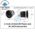 5,10,15,20,25,30 PCS Dc-022 Dc Power Jack Pcb Mount Female Connector 3 Pin With Nut 5.5mm x 2.1mm. 