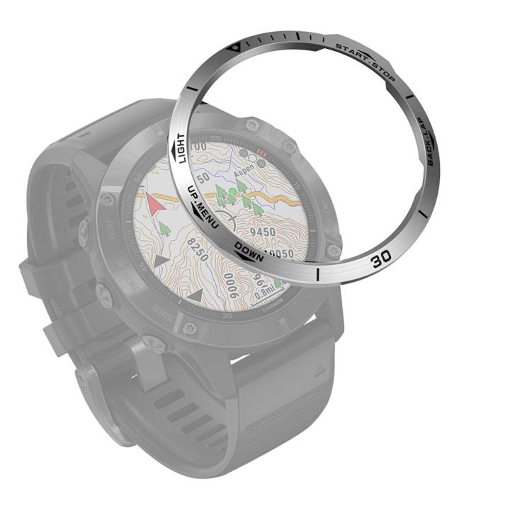 (Ready Stock)For Garmin Fenix 6X/6X Pro/6X Sapphire Smart Watch Steel Bezel Ring, B Version