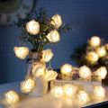 LED Rose Flower Fairy String Lights Powered by Batteries (10 LED ROSE). 