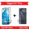 Oppo F17 Pro Full Black 9D|5D|6D|10D|11D|21D Tempered Glass Screen Protector Full Glue Edge To Edge + Back Jelly Protector Clear Soft Film Protector Hydrogel Film Protector For F17 Pro. 