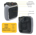 Electric Heater Portable Mini Heater Plug In Wall Heating 800w Mini Fan Heater Space Heater with Remote Control UK Plug. 