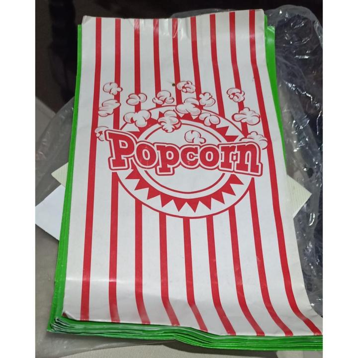 Retro Popcorn Bags 10 PCs (01 Printed & 09 Plain) 25.5cm X 13.2cm X 8.2cm Amazon-Pak