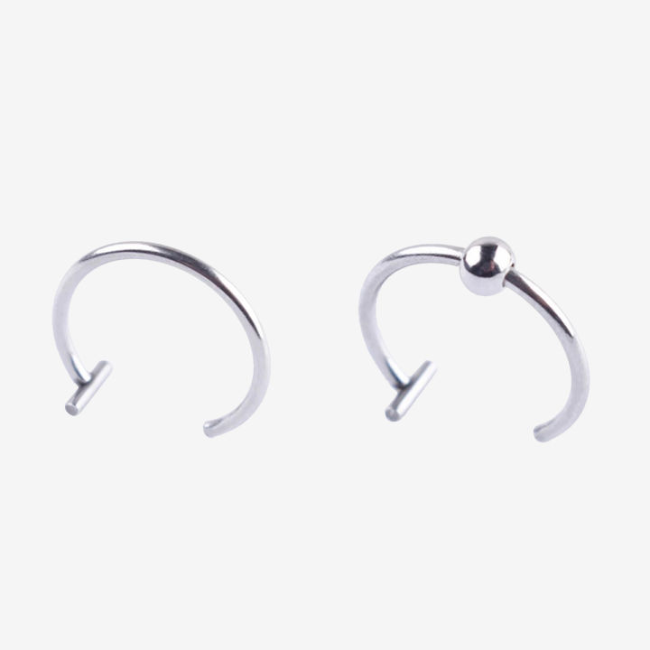 1 PC Fashion Simple Personality Titanium Steel Lip Clip Nose Ring Women Man Body Jewelry Accessories