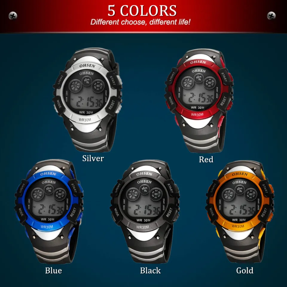 OHSEN 0815 Fashion OHSEN Boys Sport Watch Men Alarm Day Date