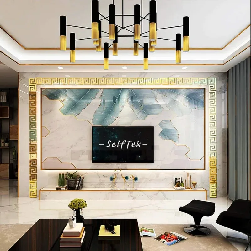 Acrylic Golden Mirror Wall Stickers 