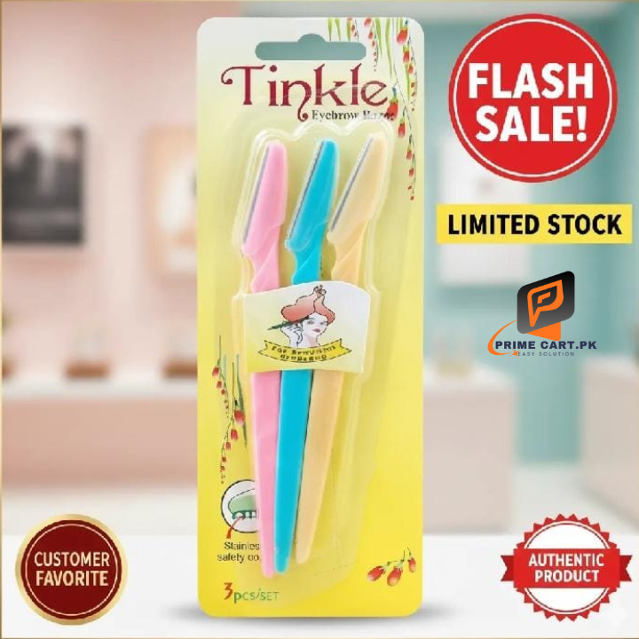Twinkle Ravors Tinkle Eyebrow Razors | Pack of 3 Dermaplane Razors | Precision Eyebrow ...
