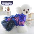 Pet Dress for Dogs Pet Wedding Couple Tang Dress Elegant Coil Buttons with Bow Tie Mesh Patchwork Cute Thickened Pet Dress Travel Dog Clothes. 