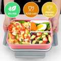 MSURE Bento Box Lunch Box and Kids, Adults, Takeaway Plastic Lunch Box and Food Storage Box, 3-Compartment Bento Style Food Container. 