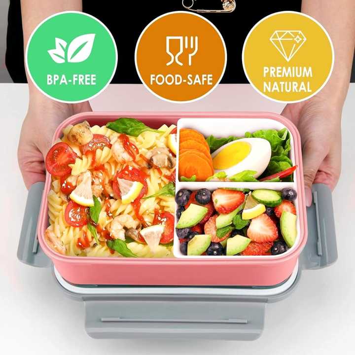 MSURE%20Bento%20Box%20Lunch%20Box%20and%20Kids,%20Adults,%20Takeaway%20Plastic%20Lunch%20Box%20and%20Food%20Storage%20Box,%203-Compartment%20Bento%20Style%20Food%20Container%20-%20Image%202