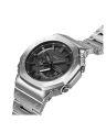 Casio G Shock 2100 Series Round Analog+Digital Silver Ion Plated Bazel World Time Stop Watch Hourly Time Signal Full Auto Calender (to year 2099) 5 Daily Alarm Double LED Light Battery Level Indicator Power Saving Mobile Link Watch-GM-B2100D-1ADR. 