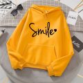 New Design SMILE Printed Fleece Winter Hoodie for Woman and Girls Pullover Comfortable Wear all Colors available. 