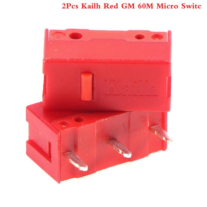 2Pcs Kailh Red GM 60M Micro Switch for Game Competition Mouse Button Switch