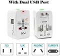 Multifunctional Universal Travel Adapter with 2 USB Charging Ports - World Travel Mobile Wall Charger Plug Socket EU UK US AU. 