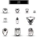 130 PCS Glass Rhinestones Sew on Rhinestones DIY Craft Jewelry Making Mixed Shapes Crystal Clear Rhinestones for Crafts Flatback Silver Claw Rhinestone Applique Shoes. 