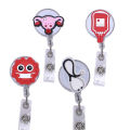 Cute Medical Pvc Badge Retractable Badge Reel Nurse Doctor Student Exhibition ID Card Clips Badge Holder Stationery. 