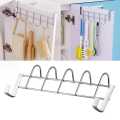 Over the cabinet door hanger/hook for Cabinet,5 hooks hanger for closet, Wardrobes and cabinet door, Steel Colour. 