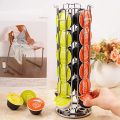 Oasiswj Rotating 24 Capsule Coffee Pod Holder Stainless Steel Tower Stand Rack Dispenser for Dolce Gusto Non Slip Felt Base. 