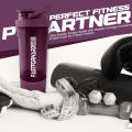 Fast Forward Shaker Bottle - 24 Ounce Protein Shaker Plastic Bottle for Pre & Post workout with Twist and Lock Protein Box Storage Pack of 2. 