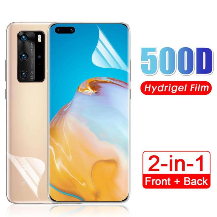 （For P40 Lite）2in1 Soft Hydrogel Film For HUAWEI P20 P30 P40 P50 Lite Pro Nova 9 Screen Protectors For Honor 9X 10i 20 Lite 50 Pro Back Film
