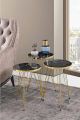 Modern Coffee Table Set Of 3 Pieces For Luxury Living,Premium Quality Nesting Tables Wood With Metal Stand Available With Easy Assembly, Home Decoration Round Stylish Side Table With MDF Top,Trendy Design Nesting Tables Set Of Three Coffee Tea Table. 