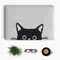 Cute Peeking Cat with Mustache Vinyl Decal Laptop Sticker, Laptop Stickers by Sticker Studio. 