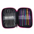 90pcs Crochet Hooks Set Aluminum Knitting Needles Yarn Craft Kit Knitting Accessories with Pink Case For Women Gift. 