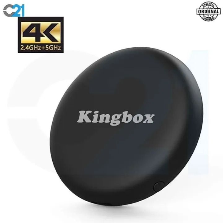 Kingbox 4K Ultra HD WiFi Display TV Dongle Receiver - Chromecast and Miracast Compatible, 4K HDMI TV Stick for Screen Mirroring, DLNA Support, Zero Lag, Wireless WiFi Display Receiver for Android and iOS.