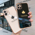 TA for Redmi 10A 9C Back Cover + Free Lanyard Maple Leaf Luxury 6D Plating Case Side Pattern Soft Silicone Square Phone Cases. 