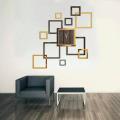 3d Diy Acrylic Wall Clock Modern Design Clock Decoration Living Room Quartz Acrylic Creative Square Mirror Stereo Wooden Wall Clock - Acrylic Wall Clock Golden Black / Silver Black ( mdf black and golden/ Silver acrylic). 