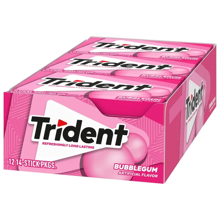 Trident%20Bubblegum%20Sugar%20Free%20Gum,%2012%20Packs%20of%2014%20Pieces%20(168%20Total%20Pieces)%20-%20Image%205