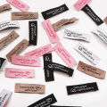 20pcs/lot 50x15mm "Handmade with love" tags Woven Printed Labels Clothes Garment Supply label DIY Tags Craft Sewing Accessories. 