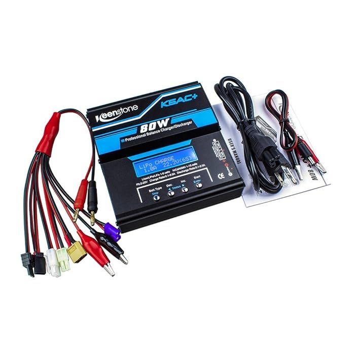 Keenstone® K6AC+ 80W 8Amp Max Universal Dual Power Balance Charger & DischargerACDC Adapter for 1-6 cell Lipo, Li-ion, LiFe (A123), Pb, 1-15 cells NiCd and NiMH Battery packs w.15 Powerful Features ORIGINAL UK ZONE