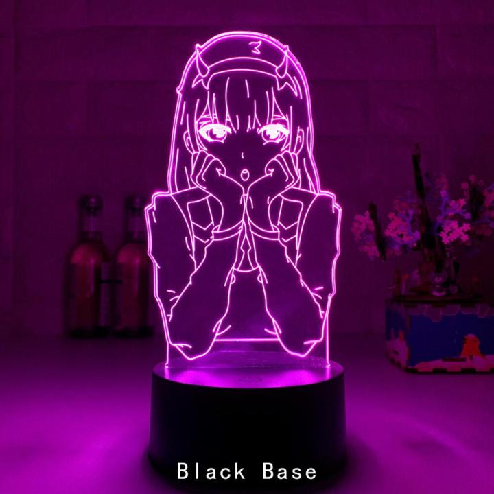 New Led Night Light Zero Two Figure Table 3d Lamp for Bed Room Decor Light Anime Waifu Gift Darling In The Franxx Zero Two Lamp