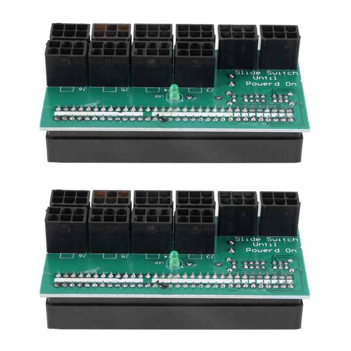 2X Breakout Board 1600W for ETH ZEC Mining Server Power Supply Adapter GPU PSU 10X6Pin Hub for BTC Mining
