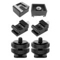 2Pcs Flash Hot Shoe Mount Adapter to 1/4 Inch Thread with 4 Pack Camera Combo Pack Hot Shoe Mount Adapter. 