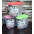3Pcs{1 kg} Storage Jar, Storage Box,kitchen jar,Portion storage jar, Plastic Jar,Separate Jar - Transparent Storage Jar, Hi Quality. 