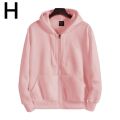 Sharrys Womens Zipper Hoodie Plain Pullover Front zip up Kangro Pocket Hoddie New arrivals Girls Casual Winter Wear ( Baby Pink ). 