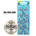Vinnic 10 Pcs AG5, L754F, LR754, LR48, 193, 393, SR48,L750, LR750, 309, Alkaline Button Cell 1.5V. 