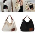 Women's Canvas Shoulder Bags Eco Reusable Foldable Shopping Bag Fashion Large Capacity Handbags Casual Bag. 