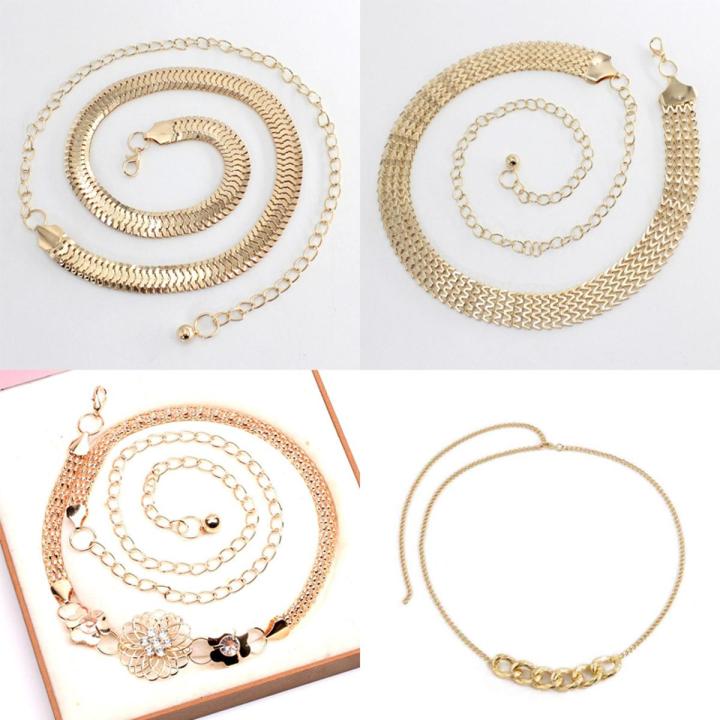 Fashion Simple Chain Belt Women Lady High Waist Gold Belts Waistband For Party Jewelry Dress Metal Chain Belt
