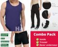 Pack of 3 Super Combo Pack | Sando | Trouser | Boxer | For Men 076. 