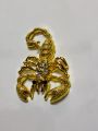 3D Golden Scorpion (Bichu) with Diamond pearls Metal Logo Sticker With Double Tape For Bikes And Cars Decoration. 