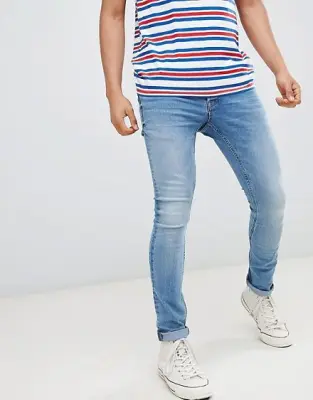 Denim Jeans For Men (Color Light Blue), Stretchable, Narrow, Skinny, Party Wear, Comfortable, (Premium Quality) - Stay Stylish
