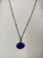 Silver Stainless Chain with Stone Locket Necklace Pendants for Girls Women Boys Men. 