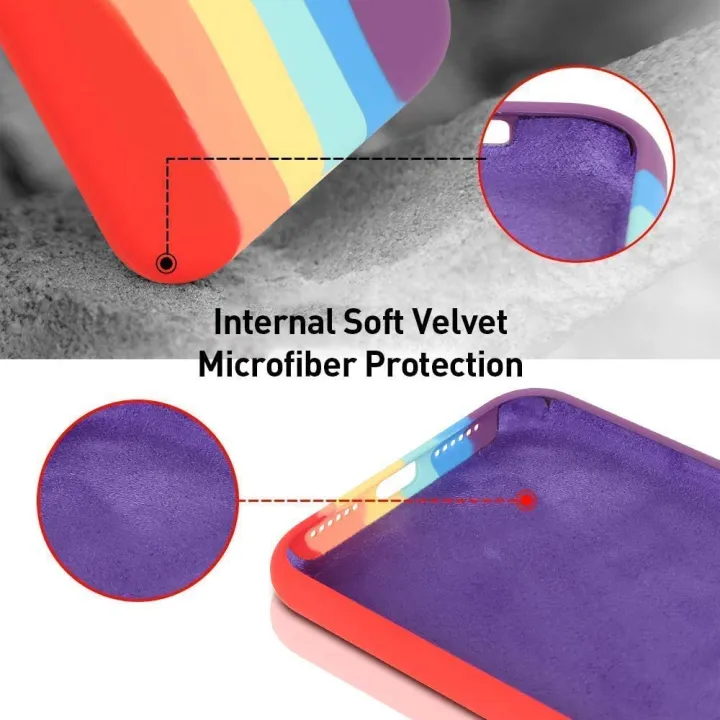 IPhone%2011%20(6.1)%20RAINBOW%20Silicone%20Cases%20Covers%20Rainbow%20Colorful%20Offical%20Cases%20-%20Image%204